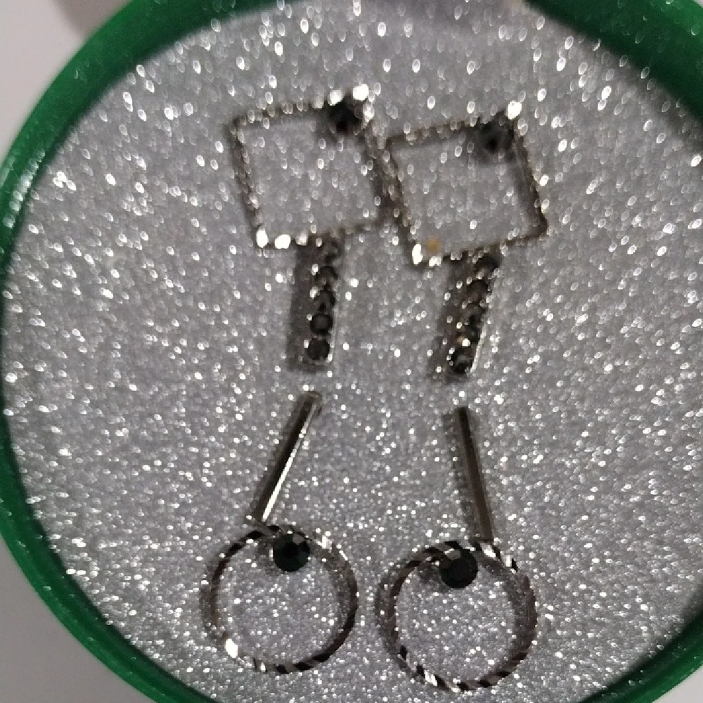 MACY'S Silver Minimalist Geometric shapes Earrings - Women's Fashion Jewelry